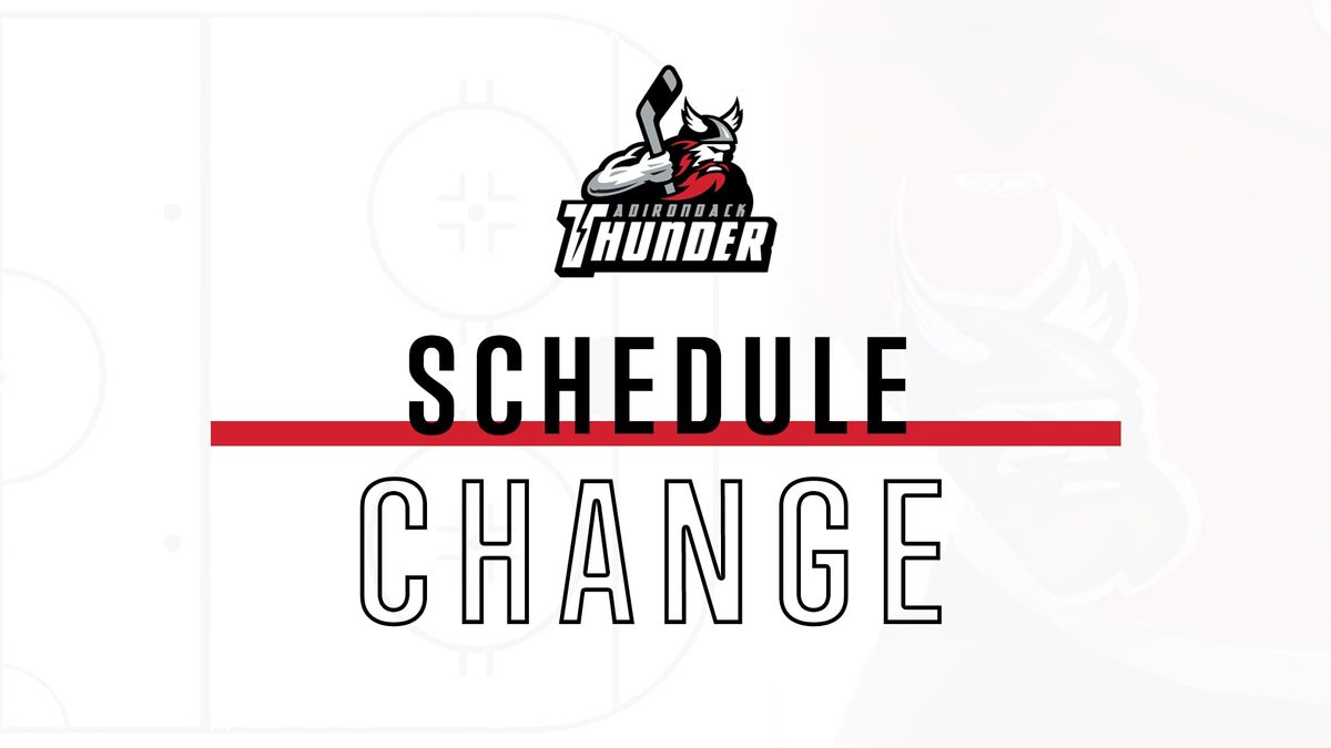 ECHL Announces Schedule Change for Next Weekend&#039;s Thunder vs. Growlers Games