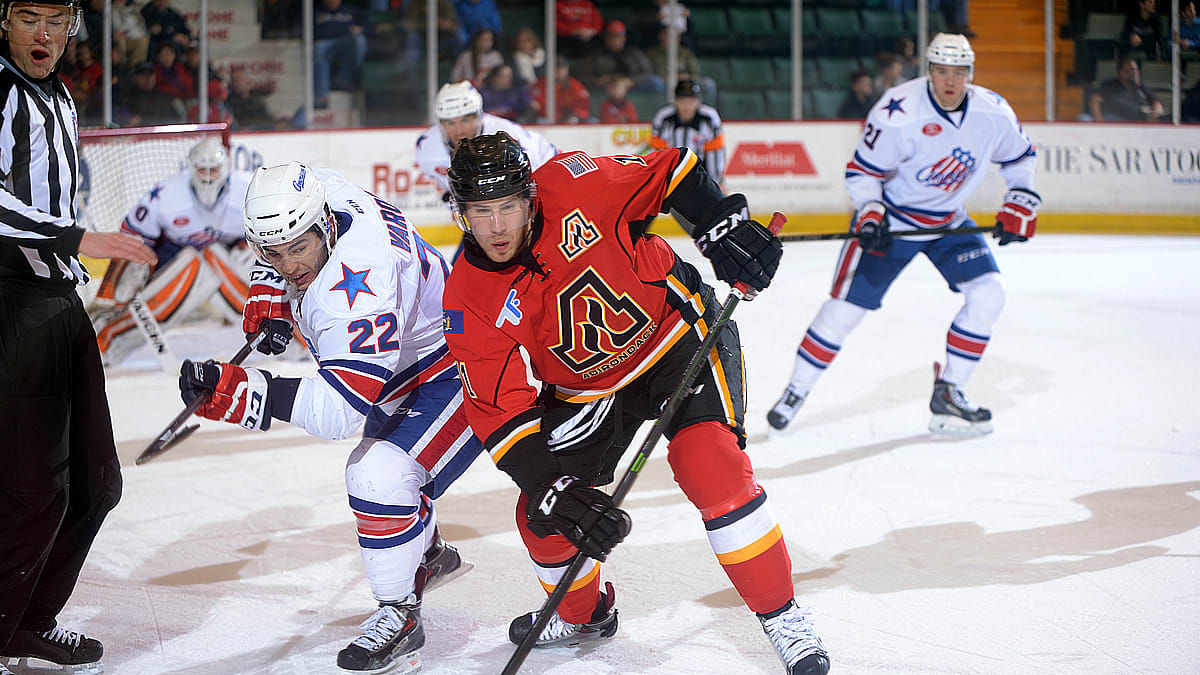 FLAMES THIES-SEND ROCHESTER HOME WITH 4-0 SHUTOUT VICTORY