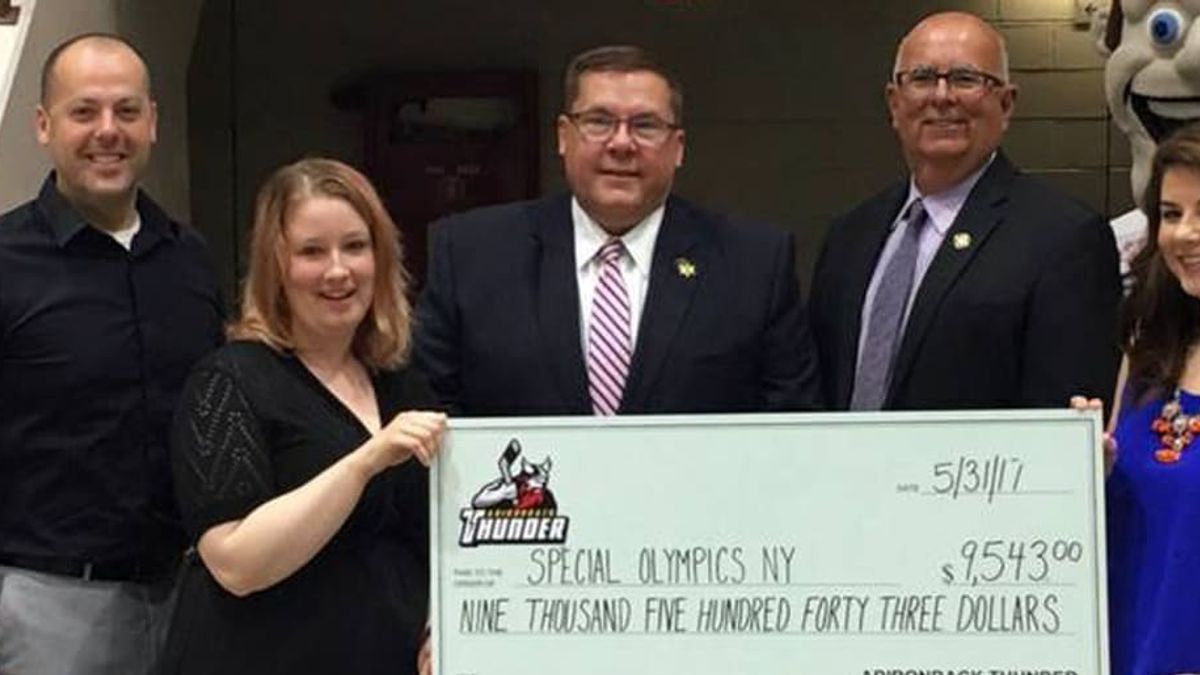 ADIRONDACK THUNDER &amp; LOCAL SHERIFFS DONATE $9,543 TO SPECIAL OLYMPICS