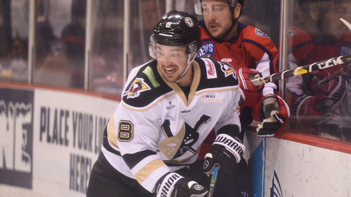 Action photo of Jesse Lees of the Wheeling Nailers