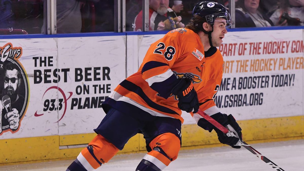 Action photo of Liam Pecararo of the Greenville Swamp Rabbits