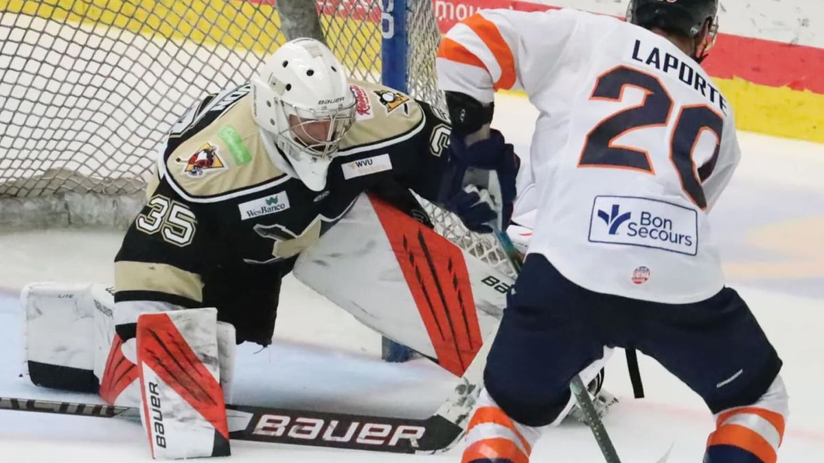 Action photo of Louis-Philip Guindon of the Wheeling Nailers