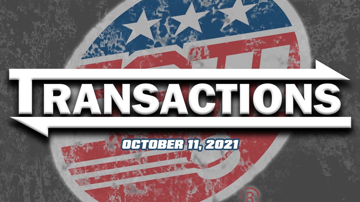 ECHL transactions text with today&#039;s date