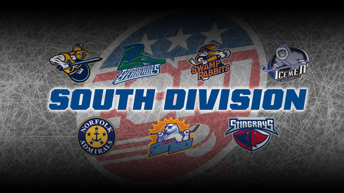 Logos of ECHL South Division teams