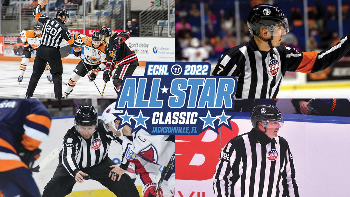 Photos of officials selected to officiate the 2022 ECHL All-Star Classic