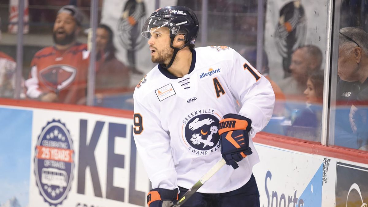 Action photo of Bryce Reddick of the Greenville Swamp Rabbits