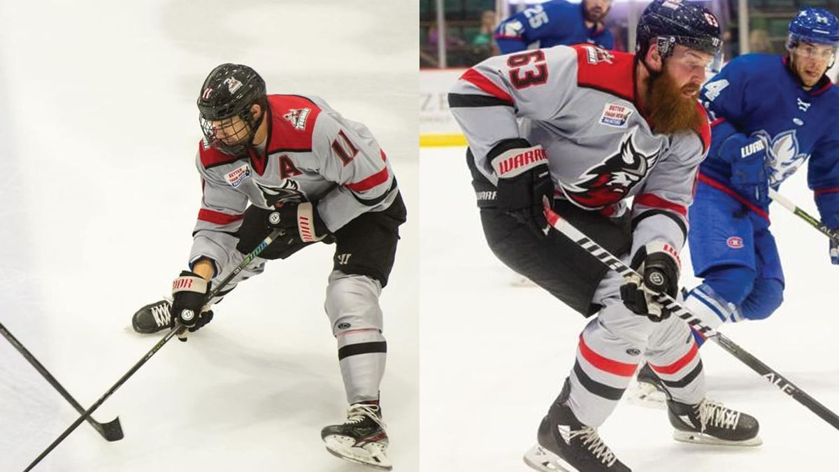 Action photos of Shane Harper and Shawn Weller of the Adirondack Thunder