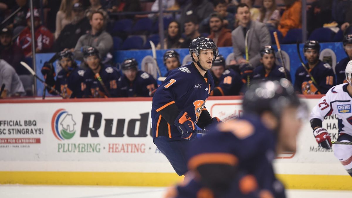 Action photo of Tanner Eberle of the Greenville Swamp Rabbits