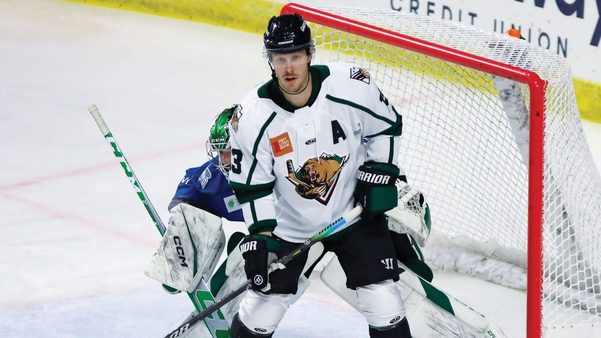 Action photo of Dylan Fitze of the Utah Grizzlies