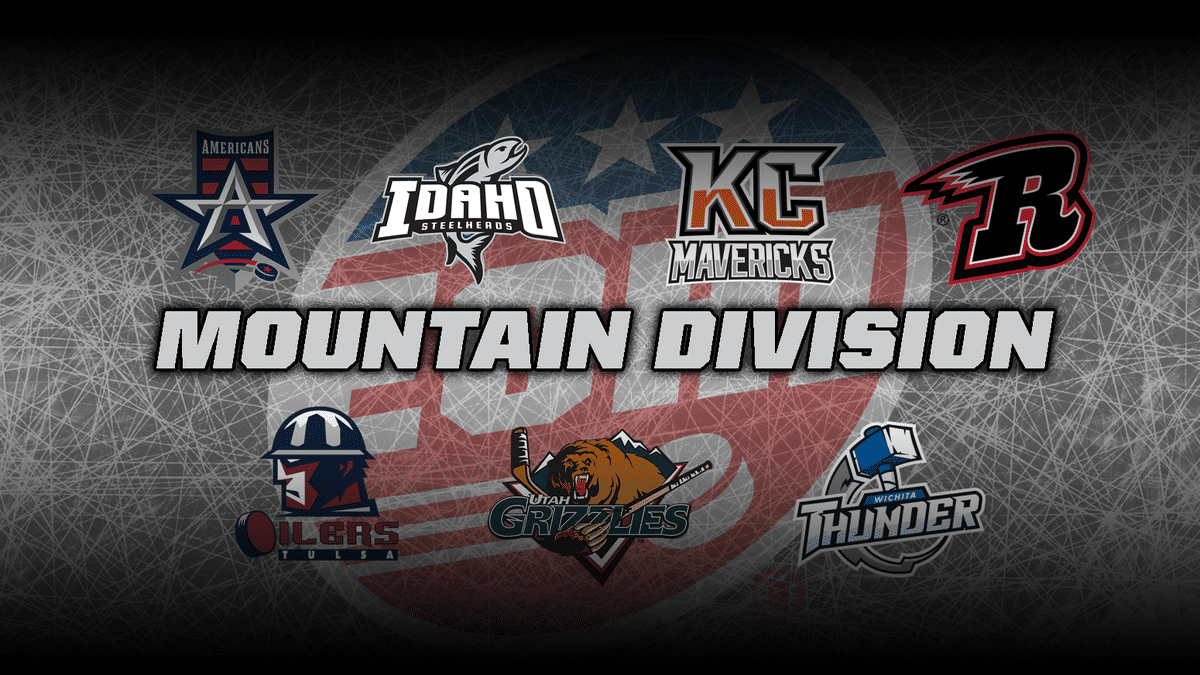 Logos of the ECHL Mountain Division teams