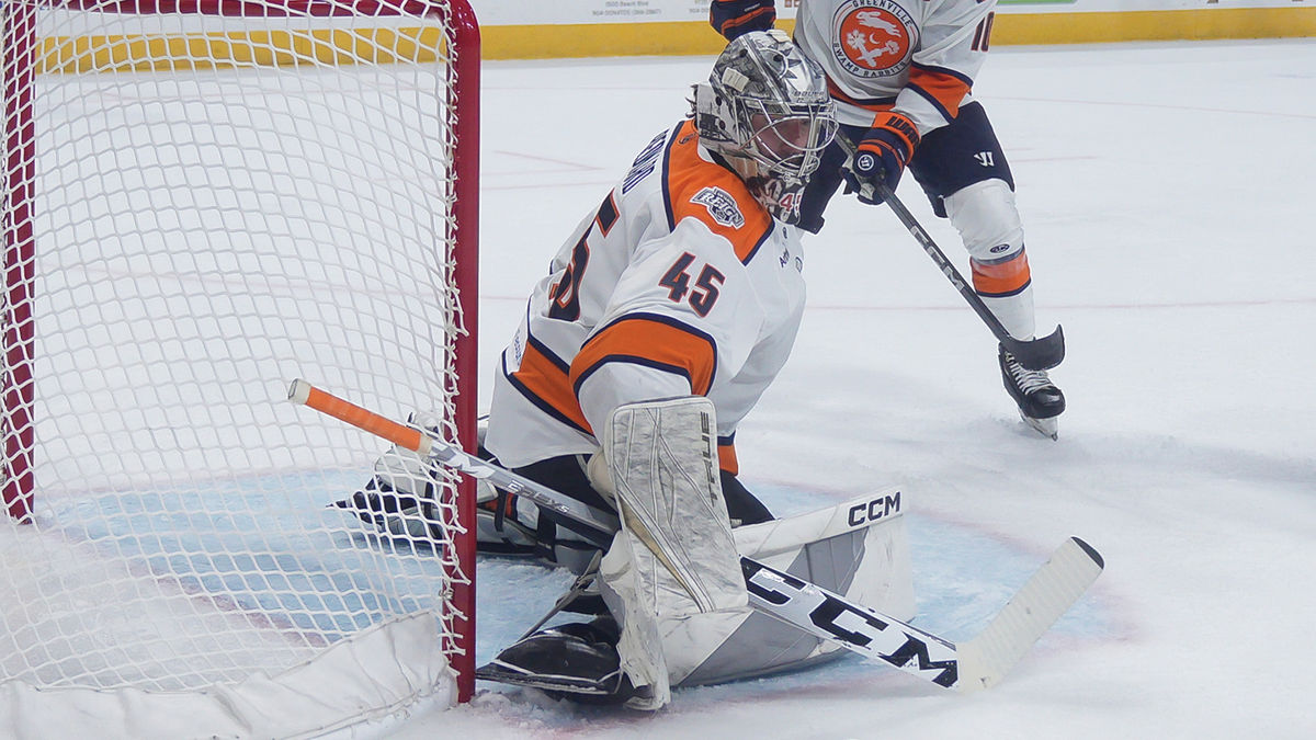 Action photo of Ryan Bednard of the Greenville Swamp Rabbits