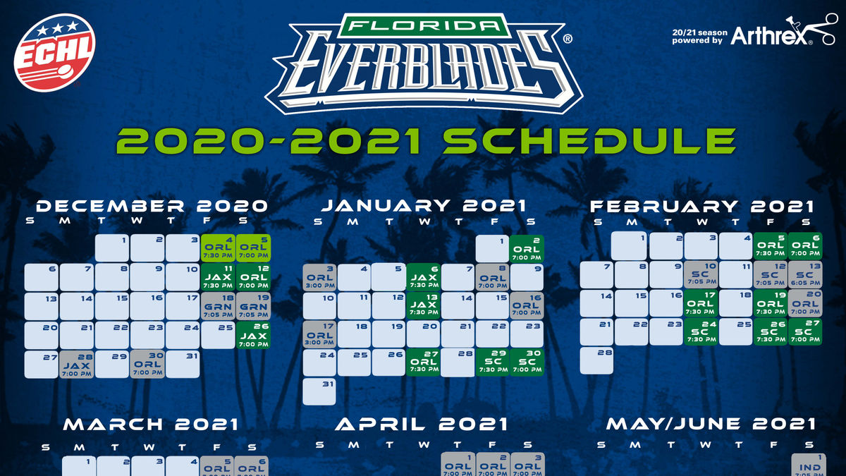 Everblades Announce Final Group of Games for 2020-21 Season