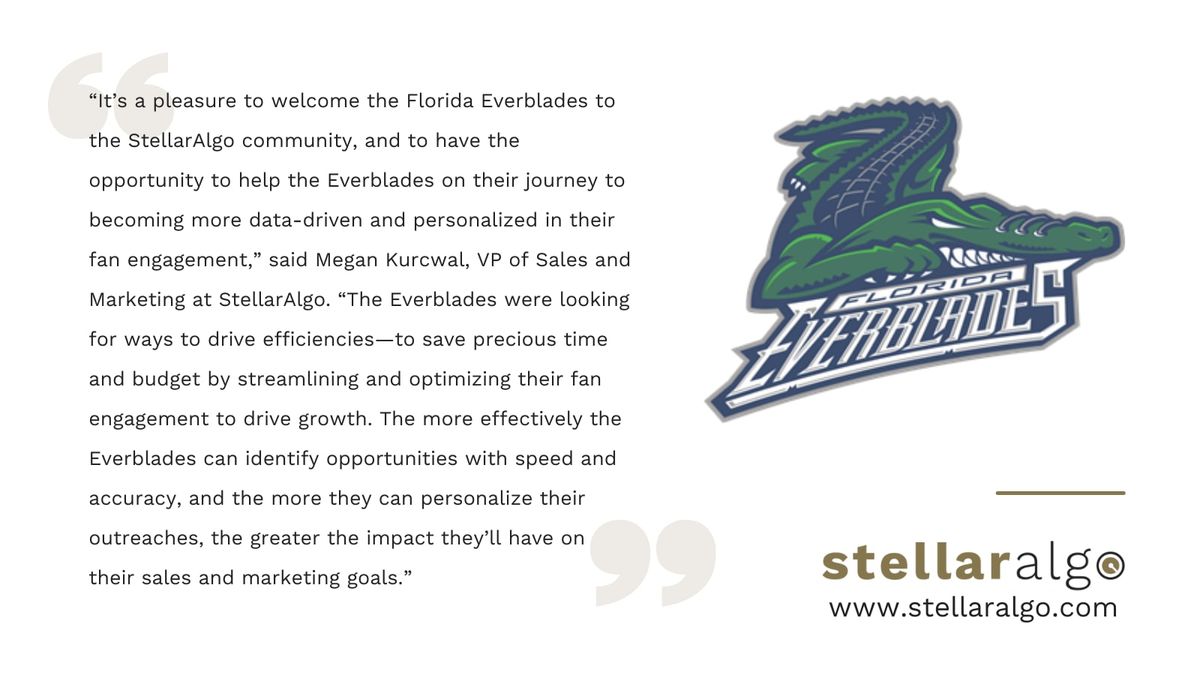 Florida Everblades Announce Partnership with StellarAlgo