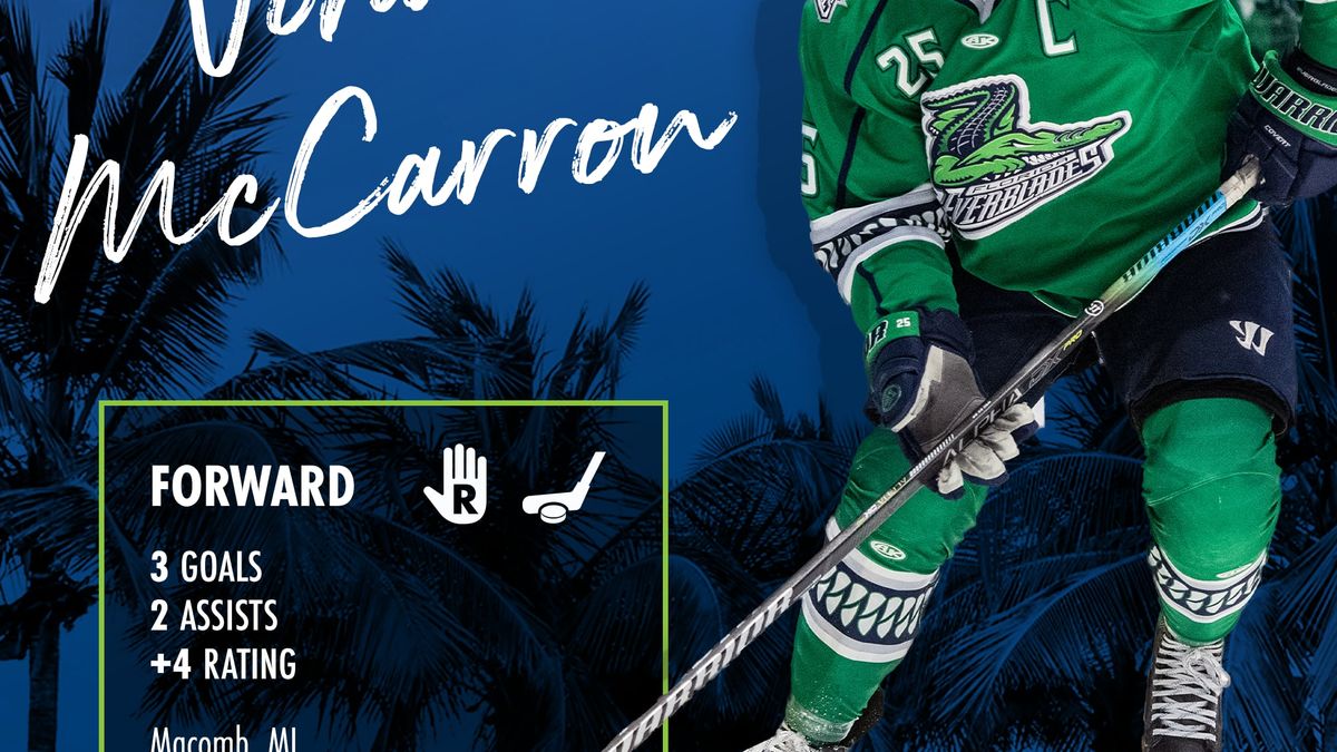 John McCarron Named Inglasco ECHL Player of the Week