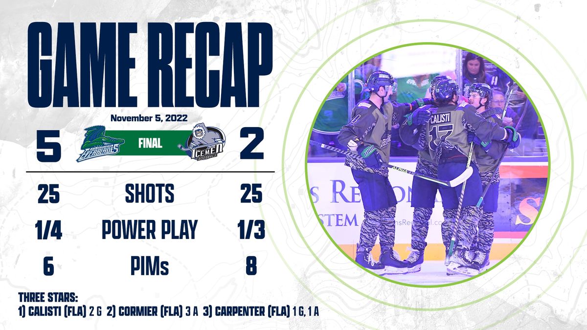 EVERBLADES SCORE FOUR SECOND PERIOD GOALS TO SWEEP SET WITH ICEMEN