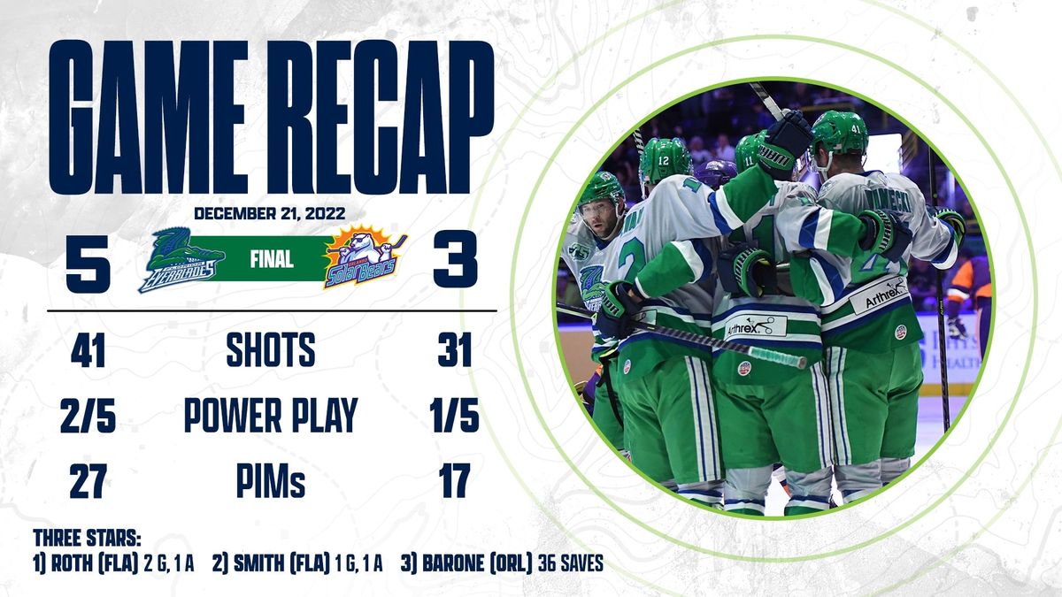 ROTH’S THREE-POINT NIGHT LEADS EVERBLADES TO COMEBACK WIN
