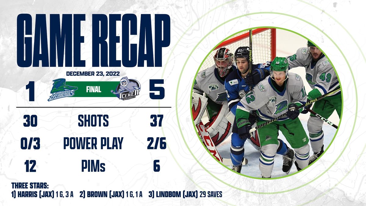 EVERBLADES END HOMESTAND WITH LOSS AGAINST ICEMEN