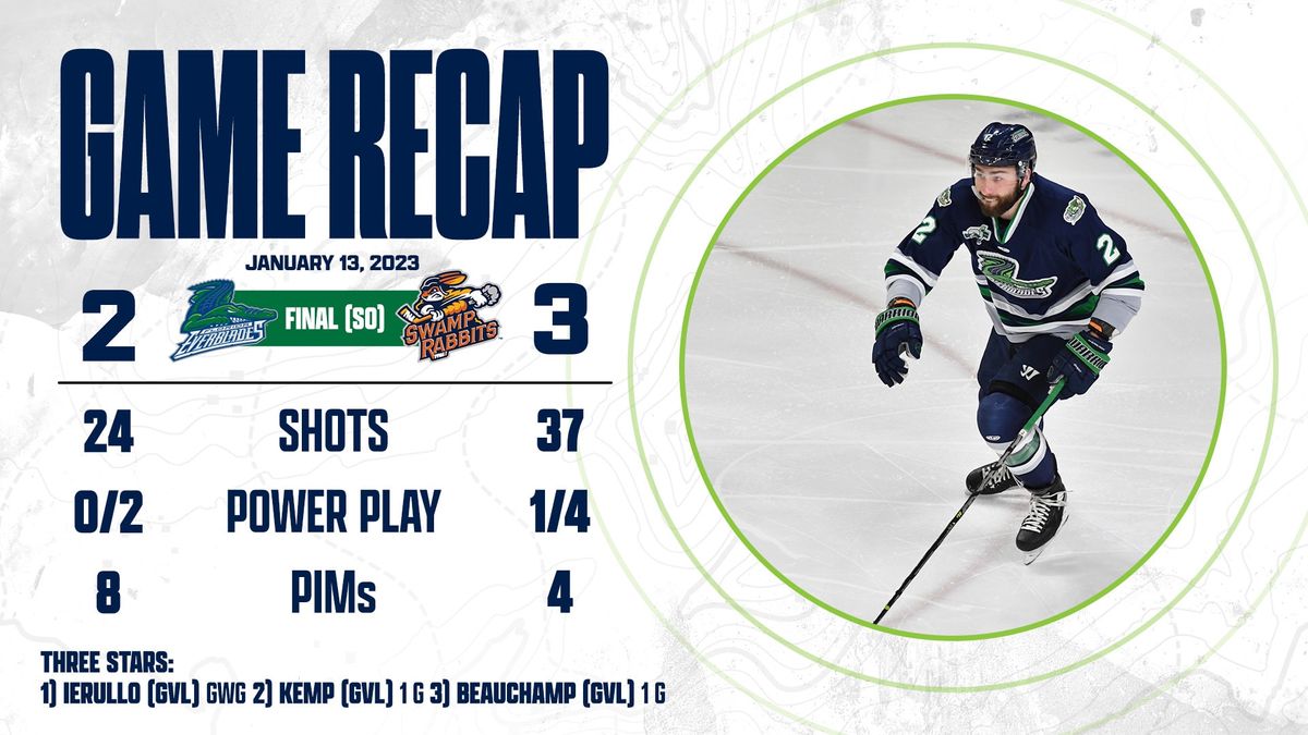 EVERBLADES FALL TO SWAMP RABBITS, 3-2 IN SHOOTOUT