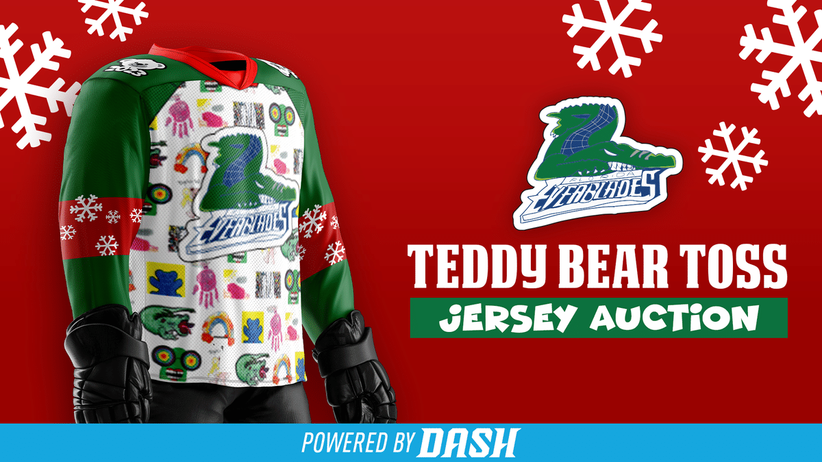 Everblades Hold Teddy Bear Jersey Auction Benefitting Bear Necessities Pediatric Cancer Foundation