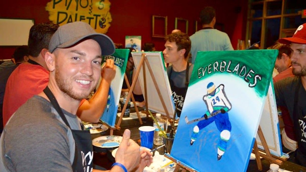 Paintings by Everblades Players to be Auctioned off Friday