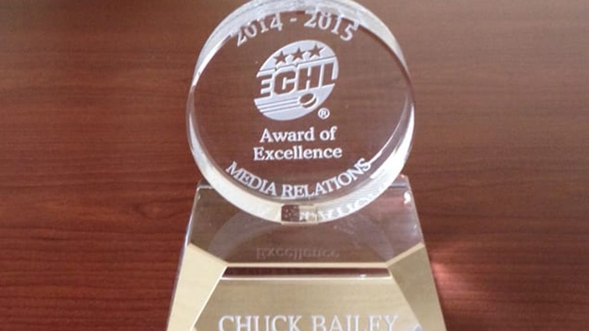 Bailey receives ECHL Media Relations Director award