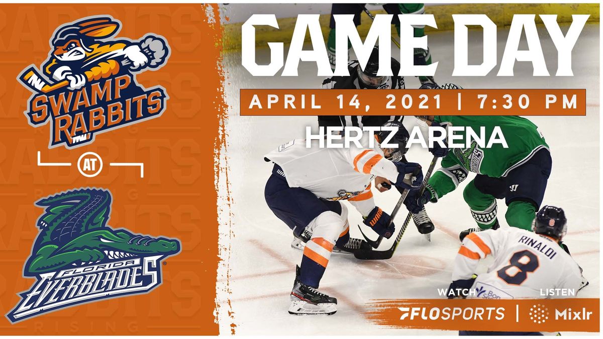 GAME PREVIEW (4/14/2021): SWAMP RABBITS at EVERBLADES, 7:30 PM
