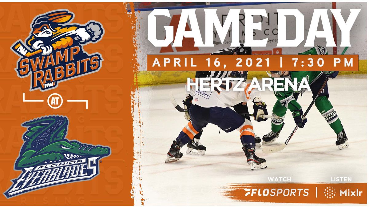 GAME PREVIEW (4/16/2021): SWAMP RABBITS at EVERBLADES, 7:30 PM