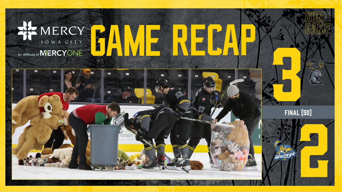 Teddy Bears Fly, Iowa comes from behind to beat Toledo in shootout, 3-2
