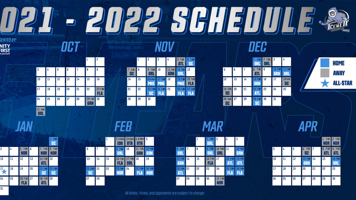 Icemen Announce Game Schedule Changes &amp; Make-Up Date