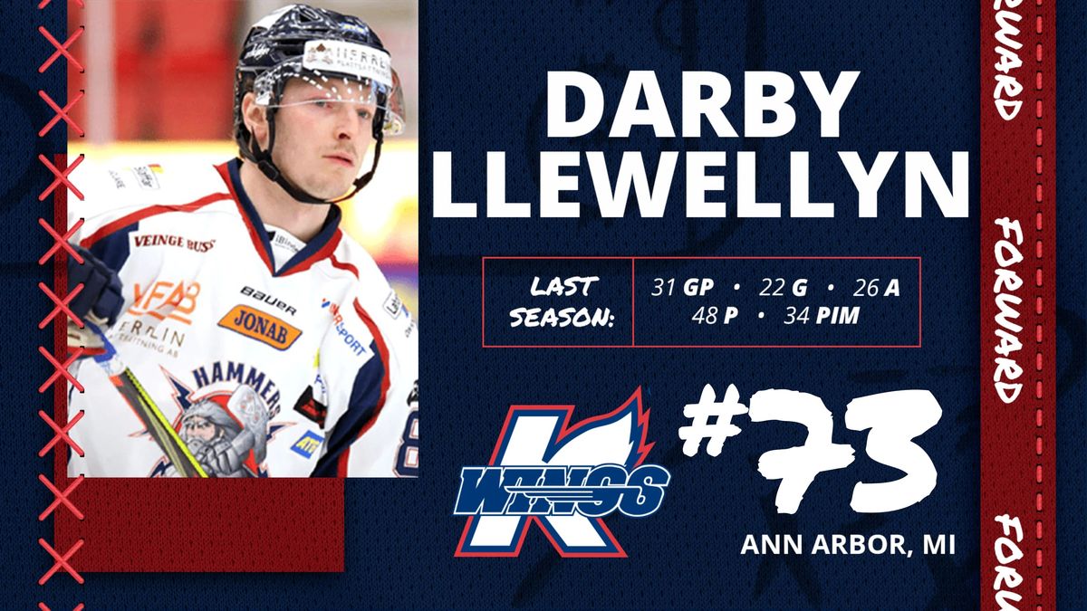 K-WINGS SIGN FORWARD DARBY LLEWELLYN, TWO PLAYERS ACCEPT PTO CONTRACTS