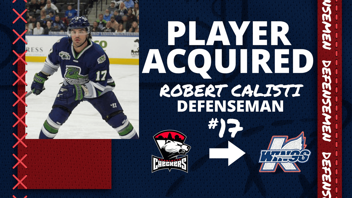 K-WINGS RECEIVED DEFENSEMAN CALISTI FROM CHECKERS (AHL)