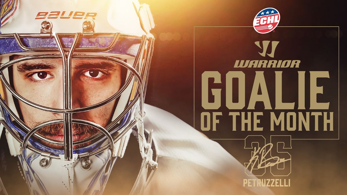 KEITH PETRUZZELLI NAMED ECHL GOALIE OF THE MONTH FOR FEBRUARY