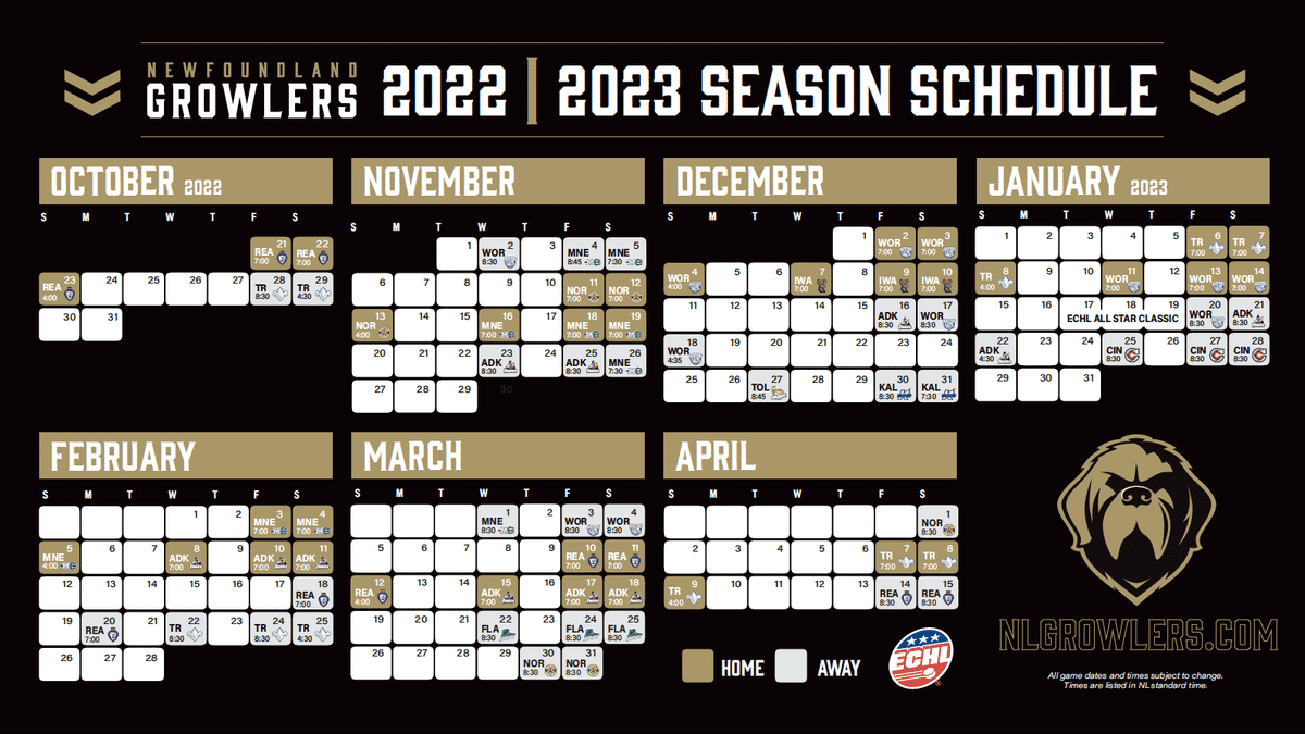 Growlers Announce 2022-23 ECHL Schedule