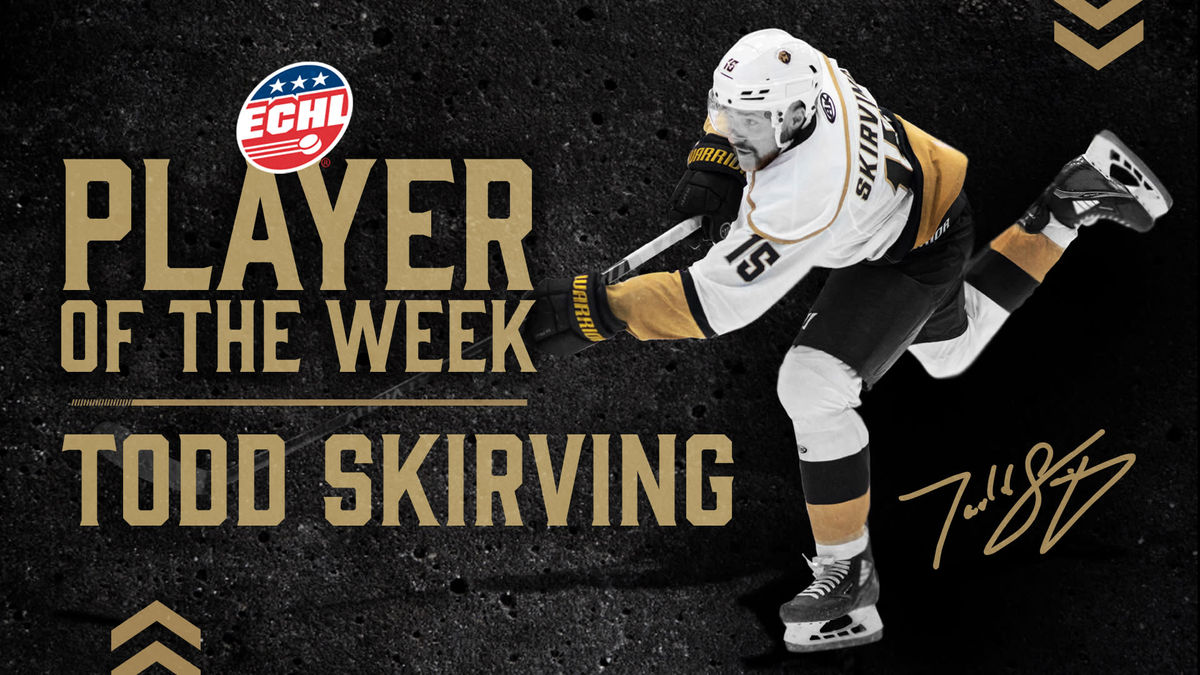 TODD SKIRVING NAMED INGLASCO ECHL PLAYER OF THE WEEK