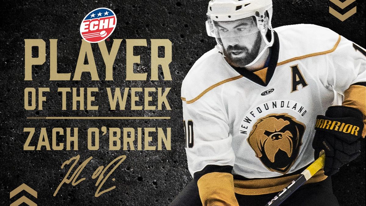ZACH O&#039;BRIEN NAMED ECHL PLAYER OF THE WEEK