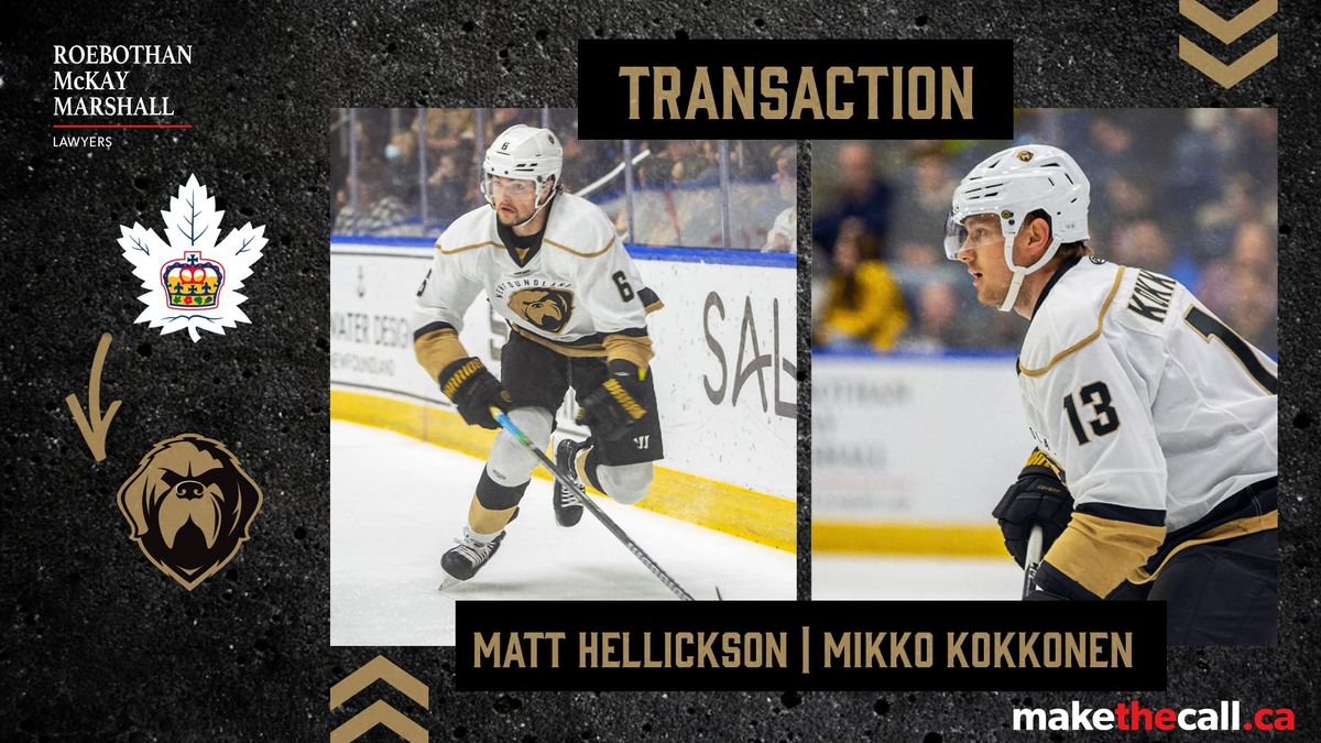Matt Hellickson, Mikko Kokkonen Assigned To Growlers