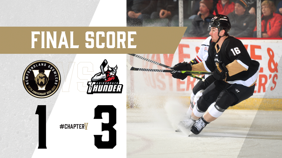 RECAP | GROWLERS TOPPED 3-1 BY THUNDER