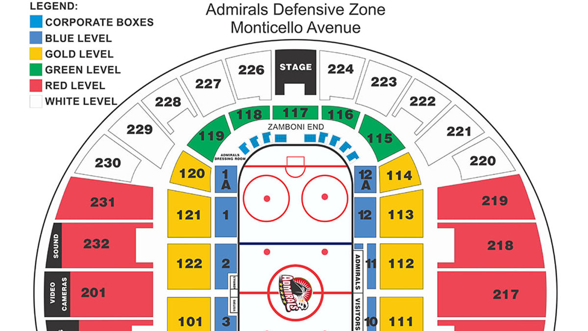 Admirals Issue Announcement on 2017-18 Seating Map