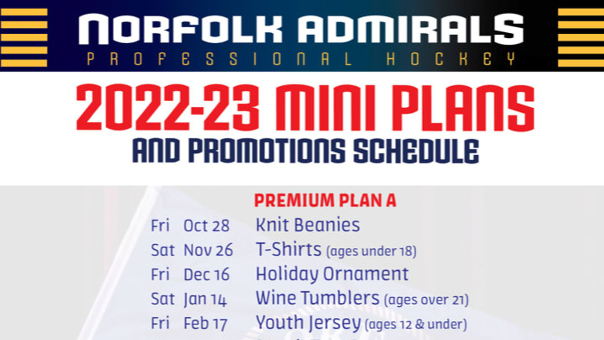 Norfolk Admirals Announce 2022-23 Promotions, Partial Ticket Plans