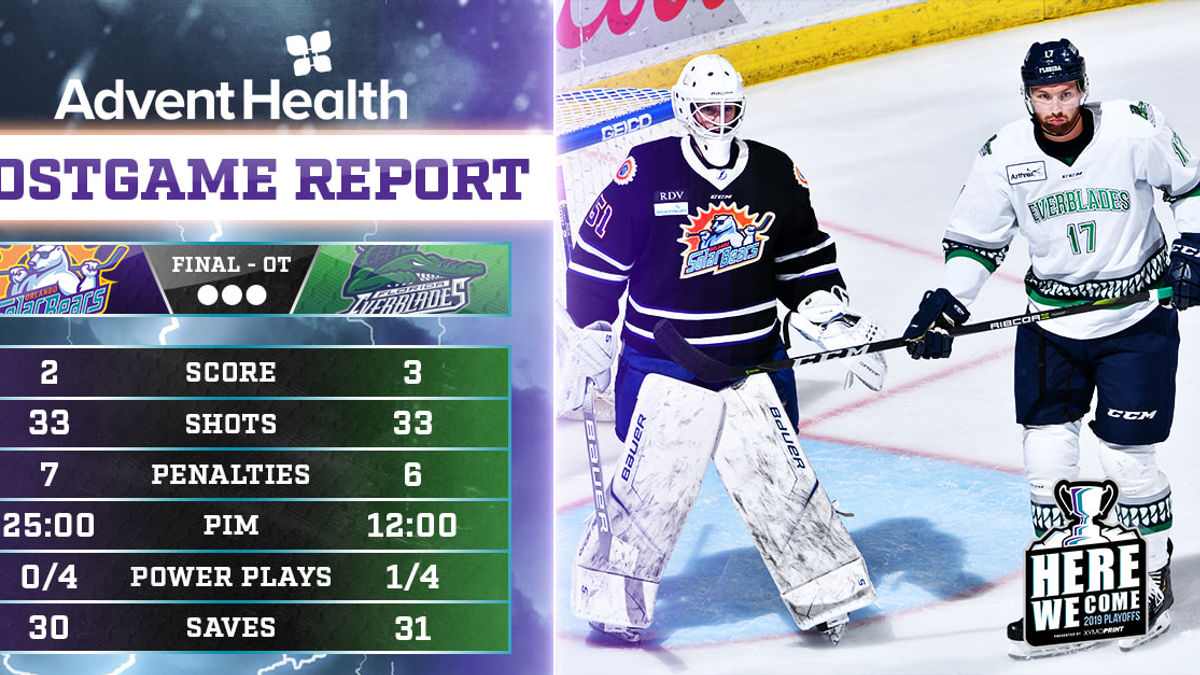 Solar Bears fall 3-2 in OT to Everblades in Game 3