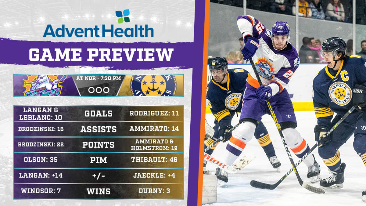 Game Preview: Solar Bears at Admirals | Jan. 11, 2020