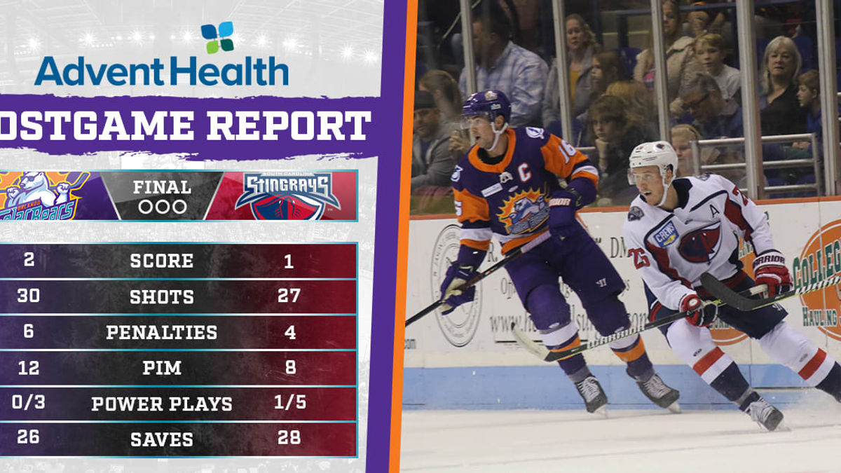 Solar Bears grind out 2-1 win against first-place Stingrays