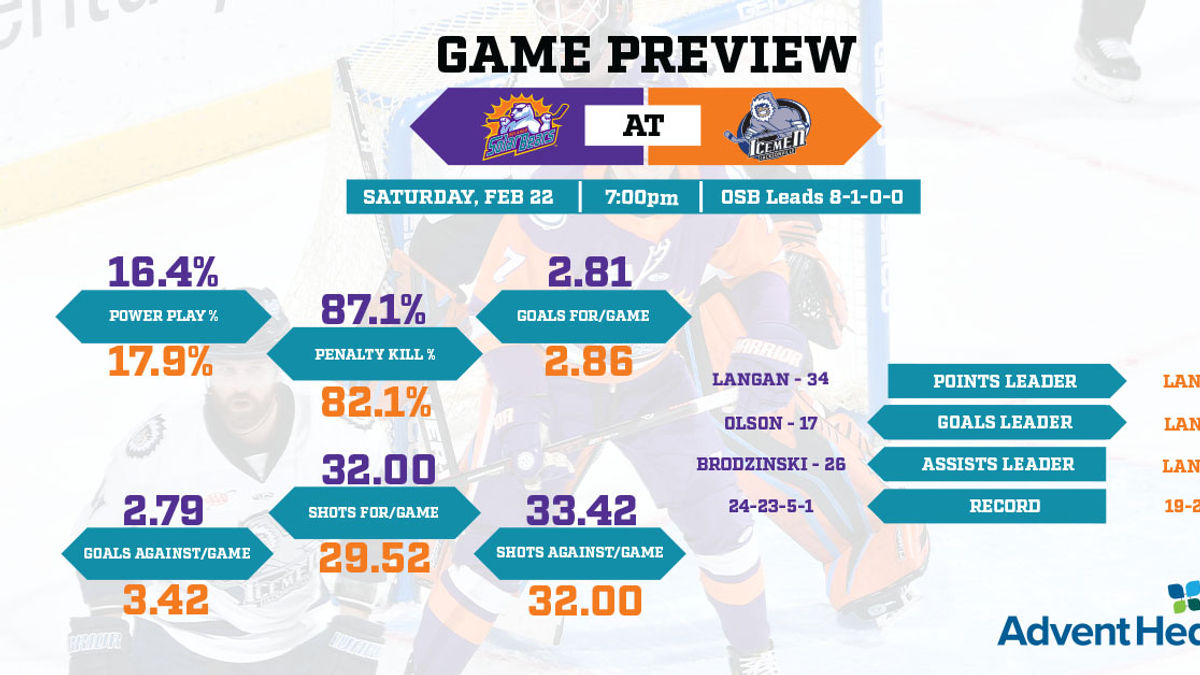 Game Preview: Solar Bears at Icemen | Feb. 22, 2020