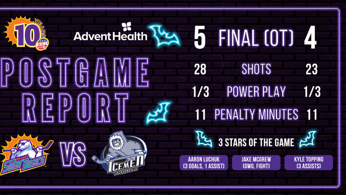 Solar Bears give Icemen a fright in 5-4 overtime win