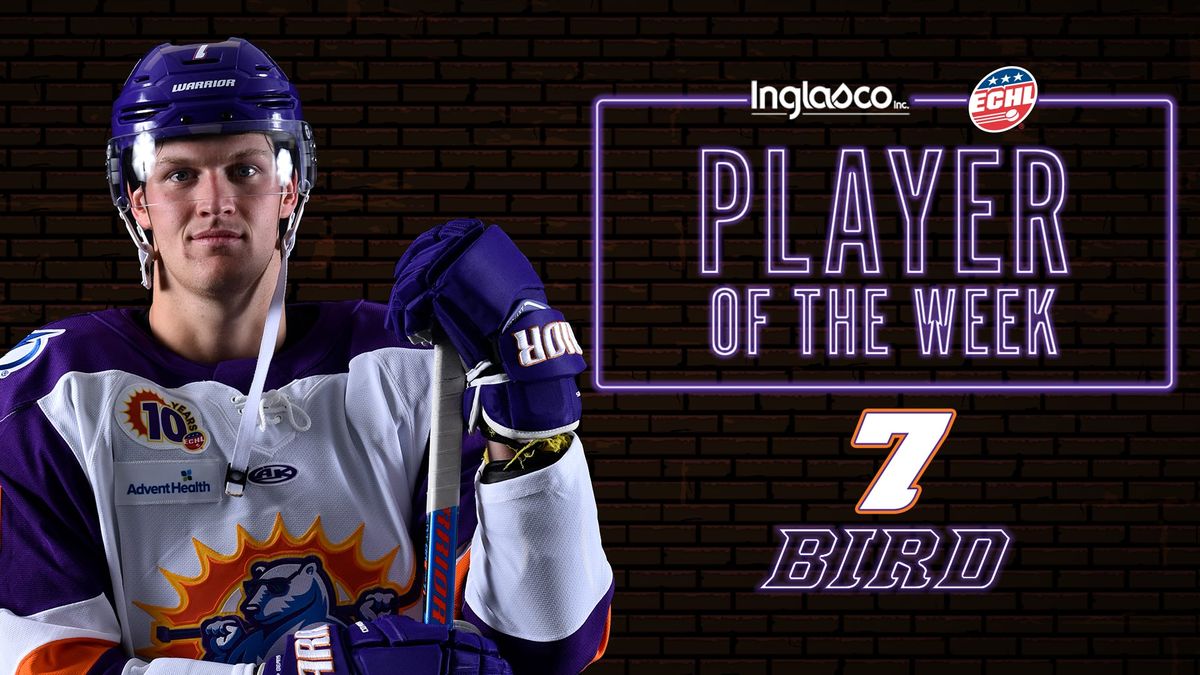 Tyler Bird named Inglasco ECHL Player of the Week