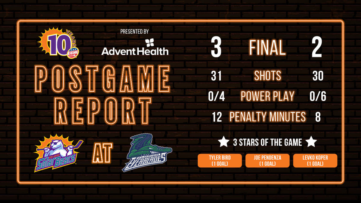 Solar Bears explode in third for 3-2 win over Everblades