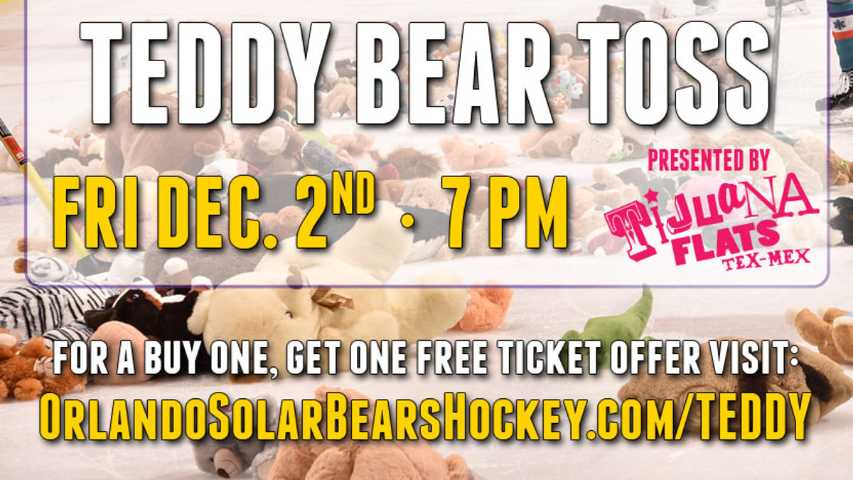 Solar Bears to host Teddy Bear Toss on Friday, Dec. 2