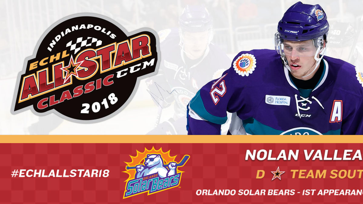 Nolan Valleau to represent Solar Bears at 2018 CCM/ECHL All-Star Classic