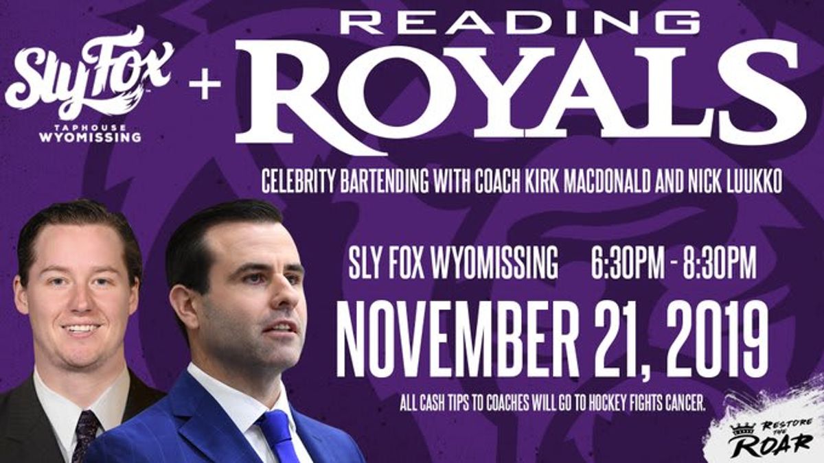 Celebrity Bartending At Sly Fox with Coach MacDonald Thurs