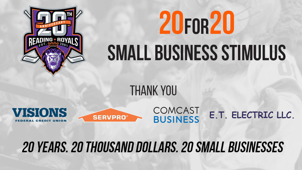 Reading Royals Announce Royals 20 for 20 Small Business Stimulus Campaign